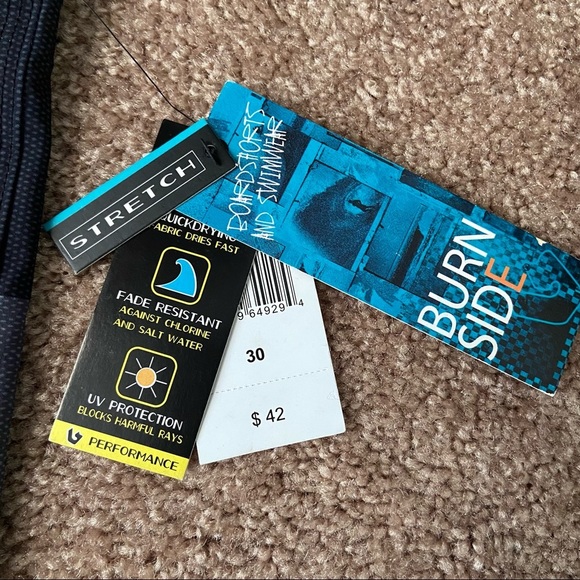 Burnside Board Shorts Striped Drawstring Swim Trunks - Picture 6 of 8